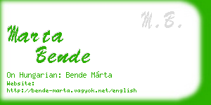 marta bende business card